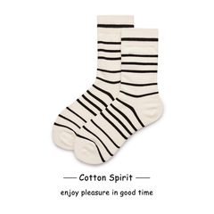 Cotton Spirit 2018 Classic Striped Couple Socks for Men and Women Designer Series Cotton Mid-Calf Socks