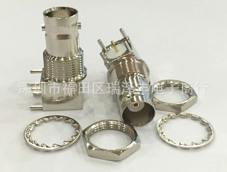 供应视频监控射频座BNC-KWYE带螺母焊板34MM同轴连接器