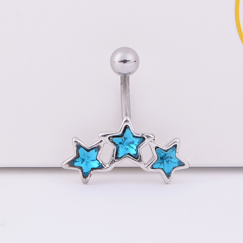 Wholesale Five-pointed Star Stainless Steel Belly Button Nails Body Piercing display picture 3