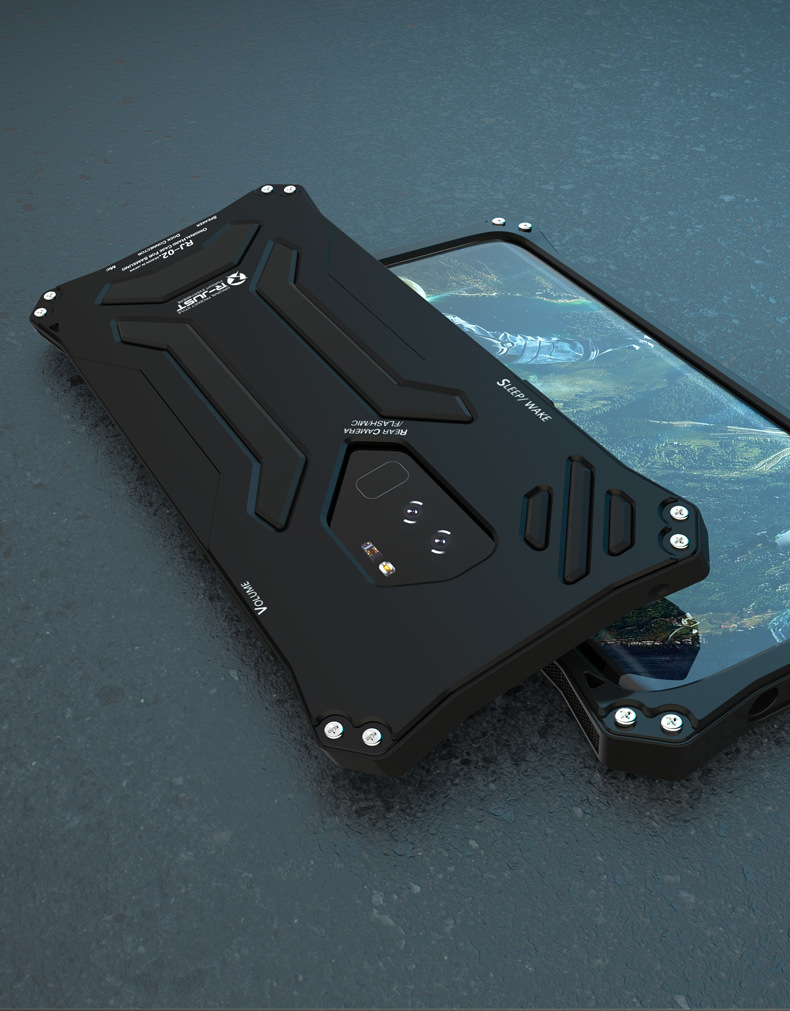 R-Just Gundam Water-resistant Shockproof Dirt-proof Snow-proof Premium Armor Heavy Duty Metal Protective Case Cover for Samsung Galaxy S9 Plus & Galaxy S9