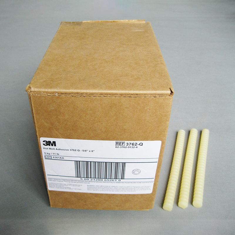 3M3762Q热熔胶条3762Q黄色螺纹FDA防火热熔胶条棒食品包装箱粘接
