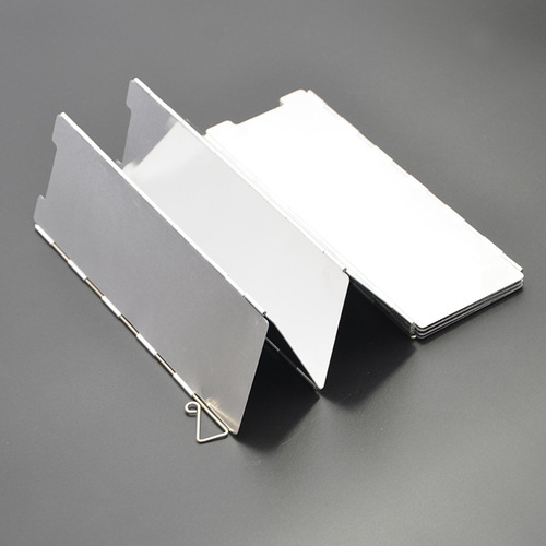 Outdoor camping stove windshield, ultra-light aluminum alloy foldable windshield with latch, 8 pieces with box