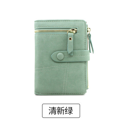 小清新韩版女式钱包 拉链搭扣2折手拿包卡包  现货厂家直销
