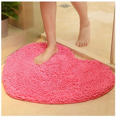 Y6764纖雪尼爾心形防滑地毯桃心地墊浴室吸水墊婚房心型門墊