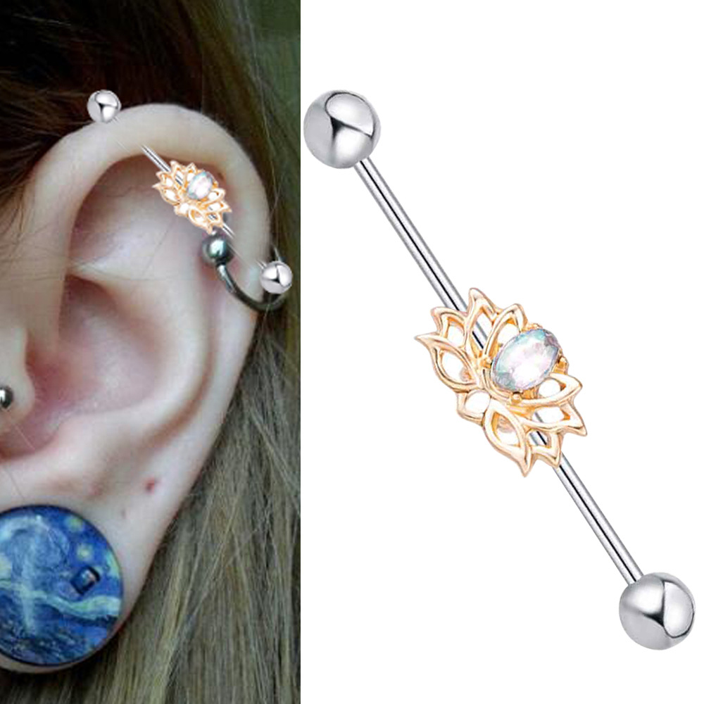 16G labret stud size and finish detail