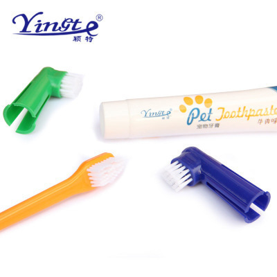 Pet toothpaste, dog oral care supplies, teeth care tools, dog toothbrush set, 4-piece dog toothpaste set