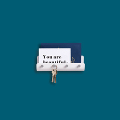 芸楓芸楓居家創意塑料掛鈎 免打孔壁掛式玄關衣帽鑰匙收納置物架