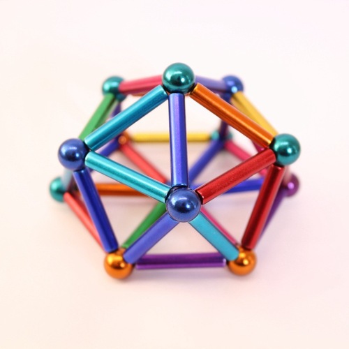 Colorful magnetic rods magic magnetic balls buckyballs 36 rods 27 steel beads 100g balls baseballs square round balls