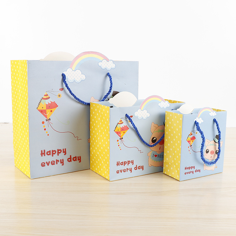 环保牛皮纸包装袋定做 创意卡通购物礼品袋手提袋牛皮纸袋 批发