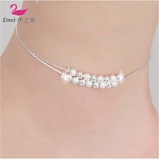 Креативный аксессуар, браслет на ногу из жемчуга, матовые милые модные четки из круглых бусин, в корейском стиле