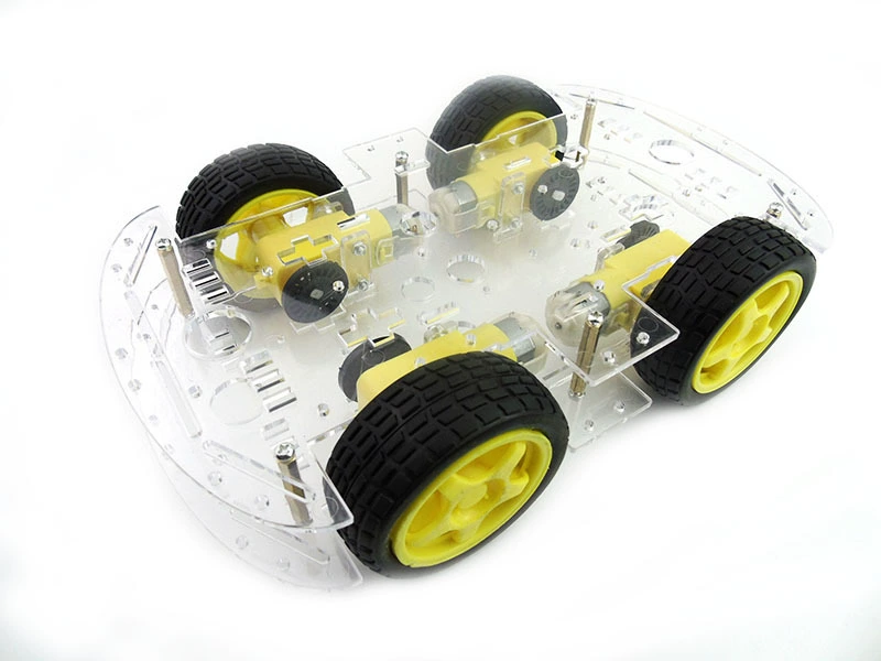 Умное автомобильное шасси/4WD/4-колесная движущая сила сплошная нога/Сильный магнитный двигатель/с кодовой пластиной/двухслойный