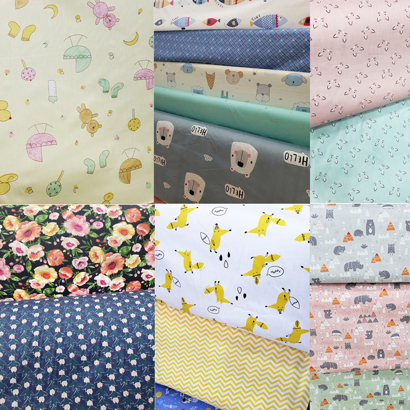 批发服装碎花布料 儿童床品卡通斜纹棉梭织印花布 纯棉纯印染加工|ru