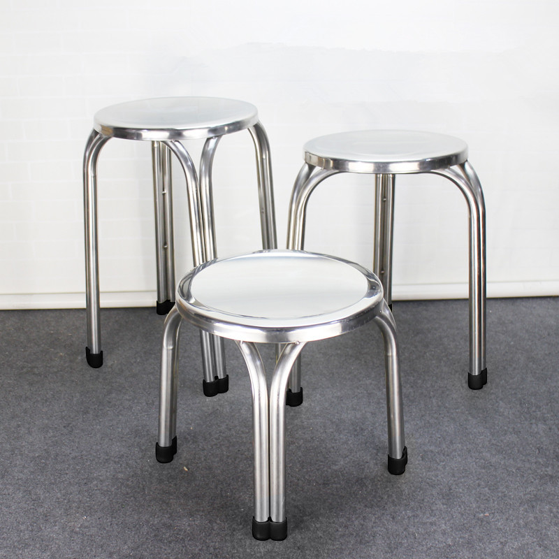 Stainless steel chair four foot stools restaurant office home users outside round stool hardware dining chair furniture