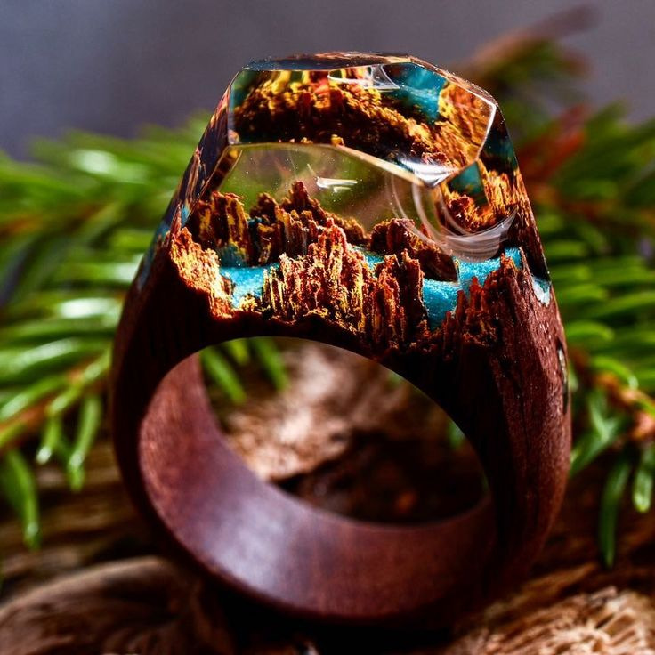 wooden retro ring