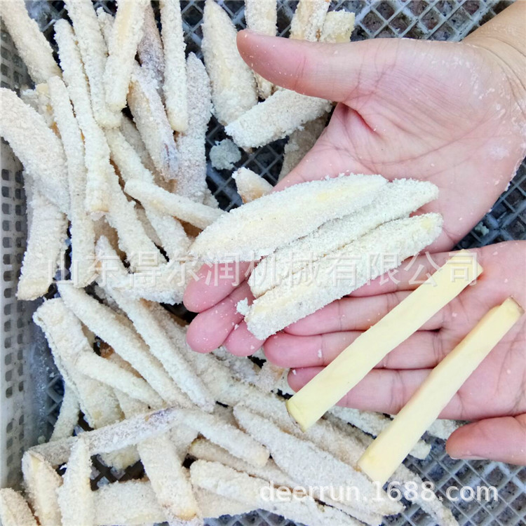 热销型瀑布式上浆机 自动回粉上粉机 小型地瓜条挂浆油炸生产线