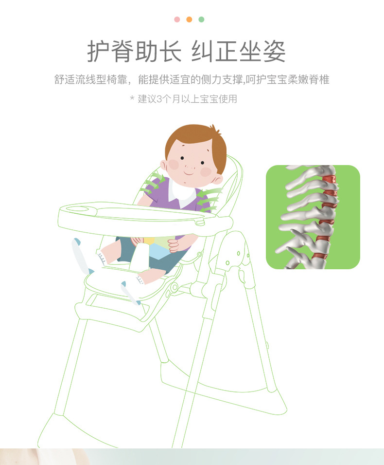 IVOLIA宝宝餐椅多功能可折叠便携式宝宝婴儿吃饭餐桌座椅儿童餐椅详情图7