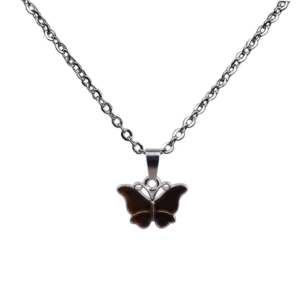 Cute Little Butterfly Pendant Stainless Steel Necklace display picture 10