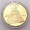 Pyramid, coins, badge, custom made