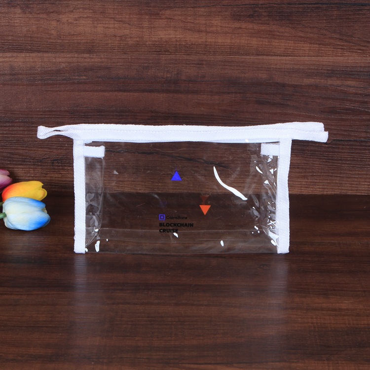 厂家直销透明PVC拉链袋手提车缝立体包旅行化妆品洗漱收纳PVC袋子