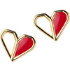 Fresh golden cute earrings heart shaped, silver 925 sample, Korean style