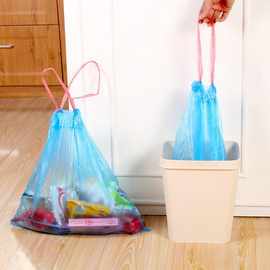 家用束口垃圾袋 手提穿绳加厚垃圾方便袋 一次性垃圾收纳袋18只