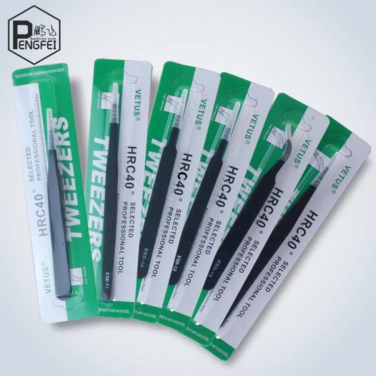 镊子ESD-10/11/12/13/14/15防静电不锈钢高弹精密镊子 加