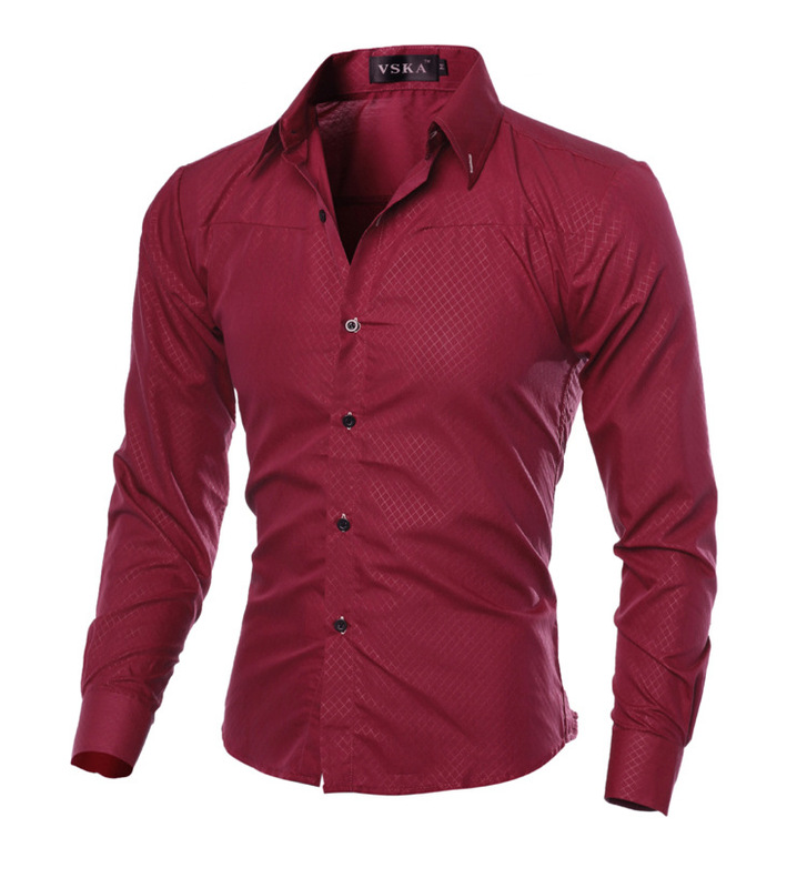 Men's Long Sleeve Shirt Ebay AliExpress Hot Selling Men's Shirt Korean Slim Fit Top Shirt Men's H154