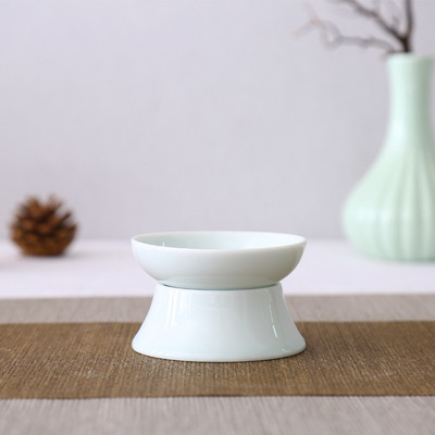 东朝陶瓷功夫茶具盖碗过滤茶漏 影青色茶道摆件茶滤 茶水过滤网器|ms