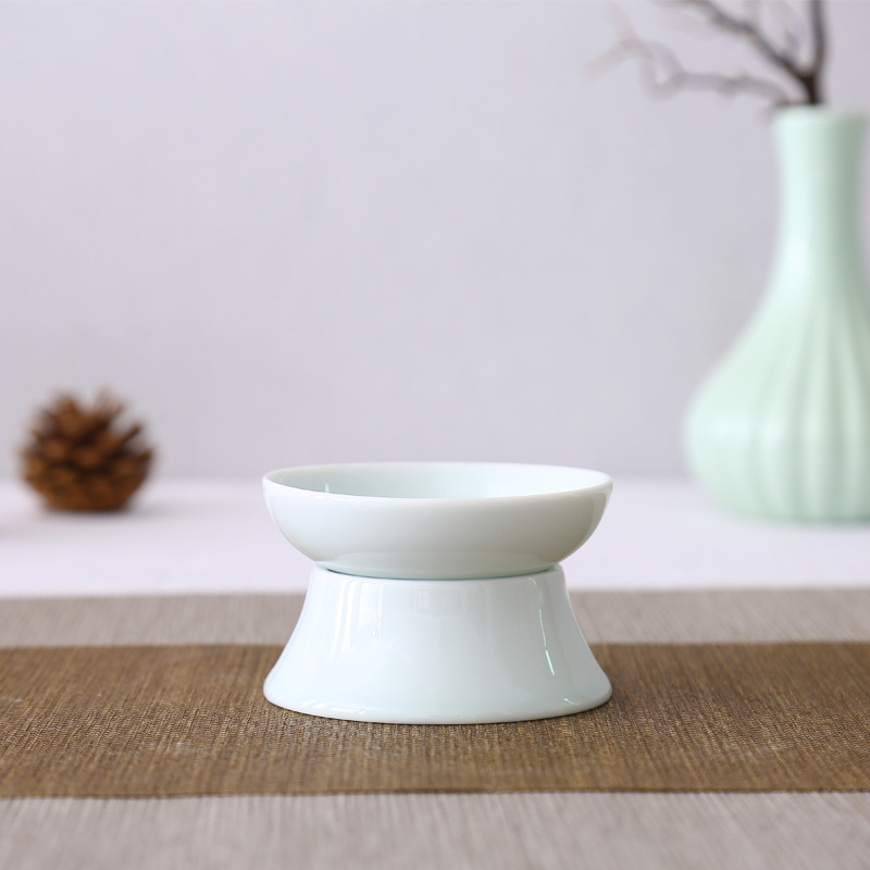 东朝陶瓷功夫茶具盖碗过滤茶漏 影青色茶道摆件茶滤 茶水过滤网器|ms