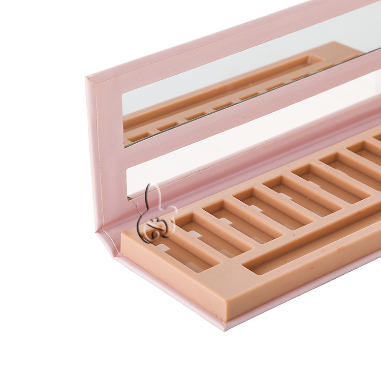 长方形12格眼影盒彩妆盒塑料+彩印纸质+玻璃镜颜色尺寸可定制