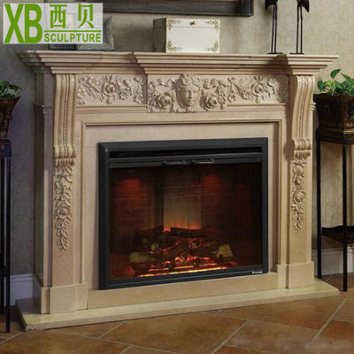 黄色大理石壁炉 简约柱子款式 定制精品摆件   XBL-11|ms