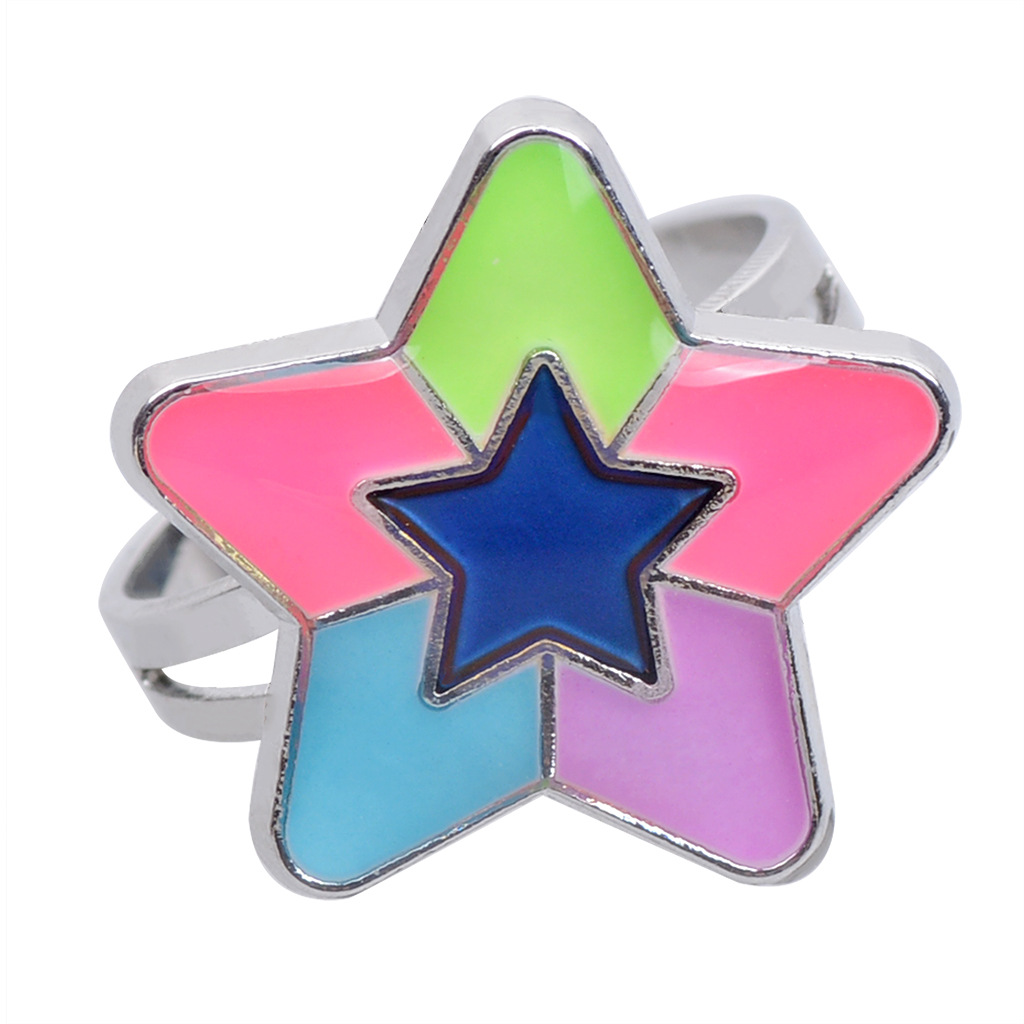 50g Weight Artificial Gemstones Inlay Material Birthday Occasion Alloy Material Heart Pattern Women'S Gender Plating Design Fashion Style Simple Peach Heart Love Butterfly Moon Color Changing Ring 16