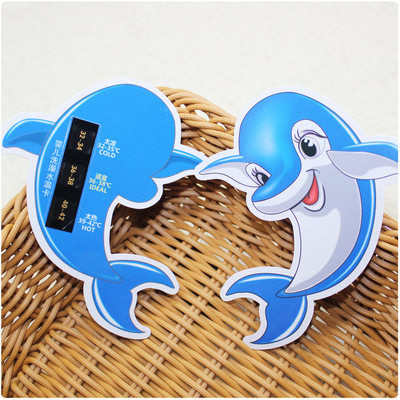 baby Dolphin take a shower Temperature Card Water temperature test card baby Swimming temperature Graphics Card wholesale