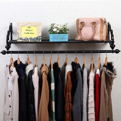 European-style wall iron clothing rack, clothing store wall coat rack, women's clothing store simple hanger, clothing hanger for sale