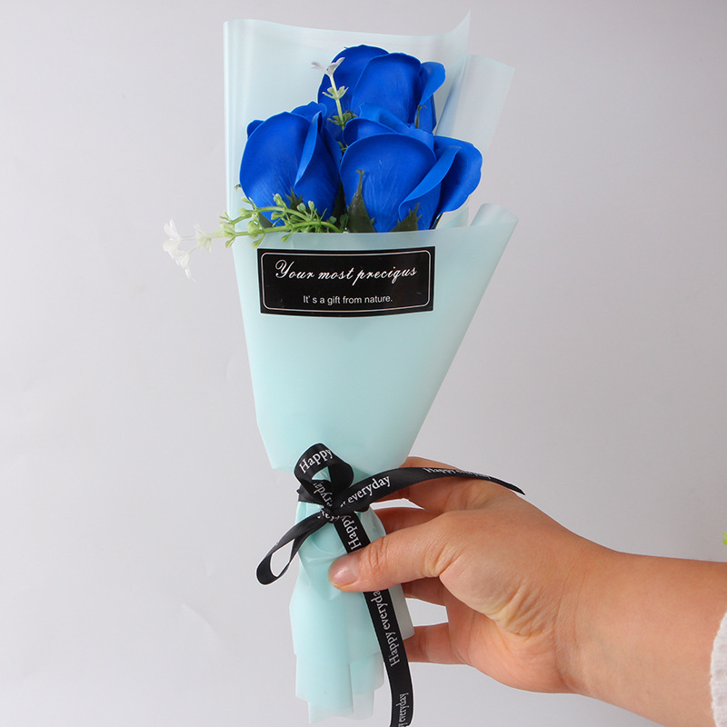 单束3朵礼品花蓝色
