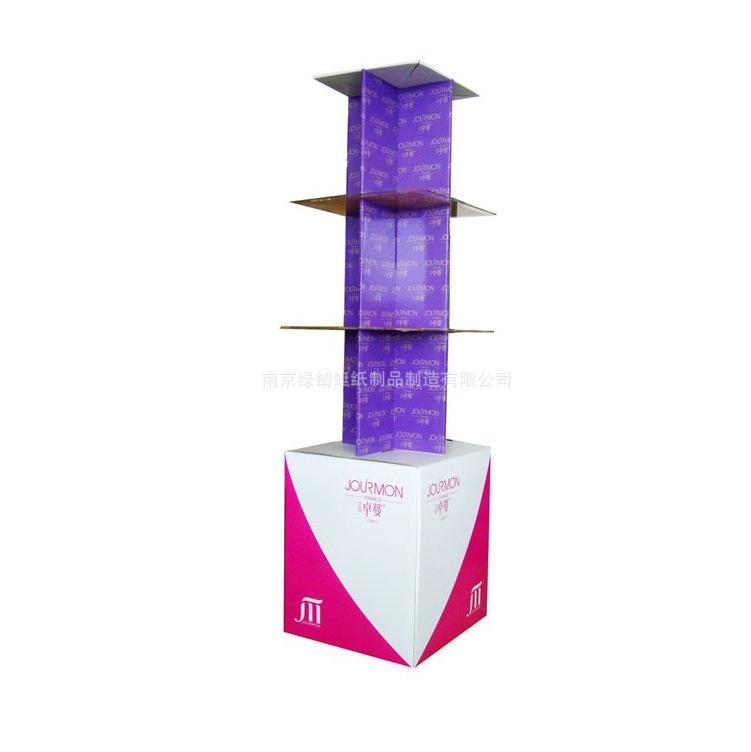 厂家定做超市纸货架 护肤品促销宣传广告纸展架 瓦楞纸地堆