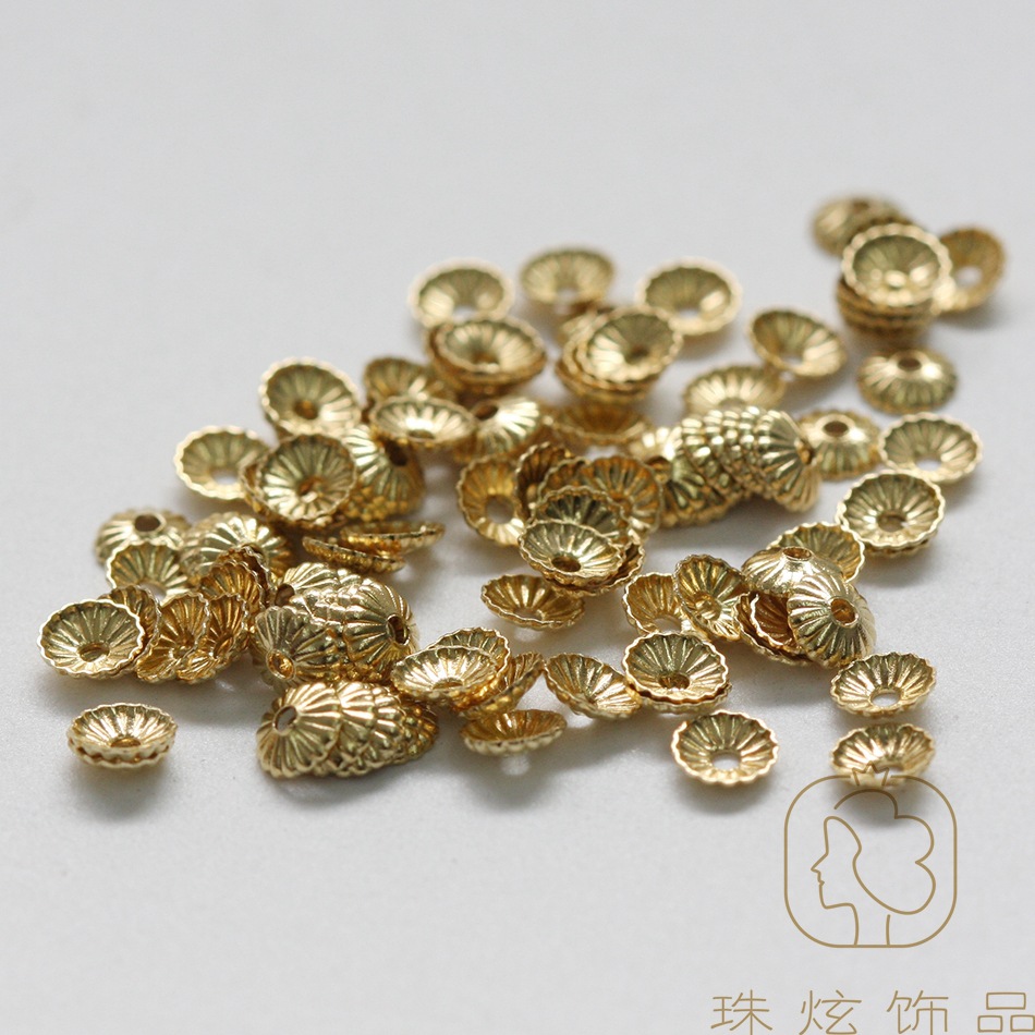 DIY飾品銅配件4mm花托 珠托 珠帽 幾何圖形(4123C)