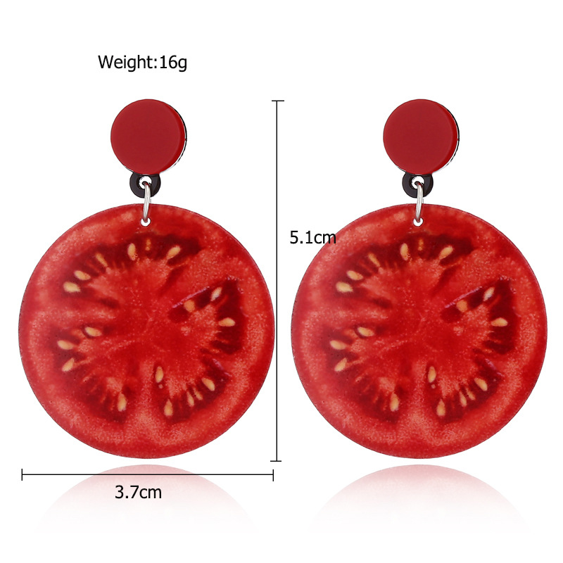 Nihaojewelry Bijoux En Gros Simple Fruit Pastèque Fraise Citron Cerise Boucles D'oreilles display picture 55