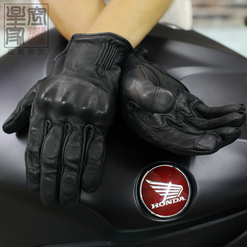 2018 envío gratis nuevo retro completo de piel de vaca Harley guantes de motocicleta guantes modificados SK