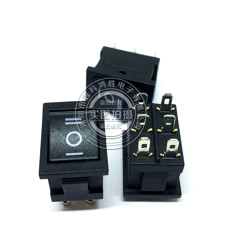15*21 6脚3档 KCD1-203 船型开关 黑色六脚三档 21*15船形开关