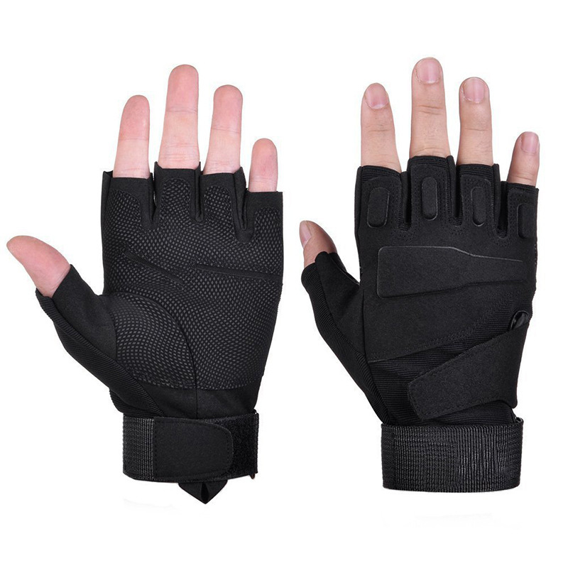 Productos genuinos Negro Águila medio dedo guantes tácticos deportes al aire libre montañismo Protección Ejército de EE. UU. fans guantes de las Fuerzas Especiales al por mayor