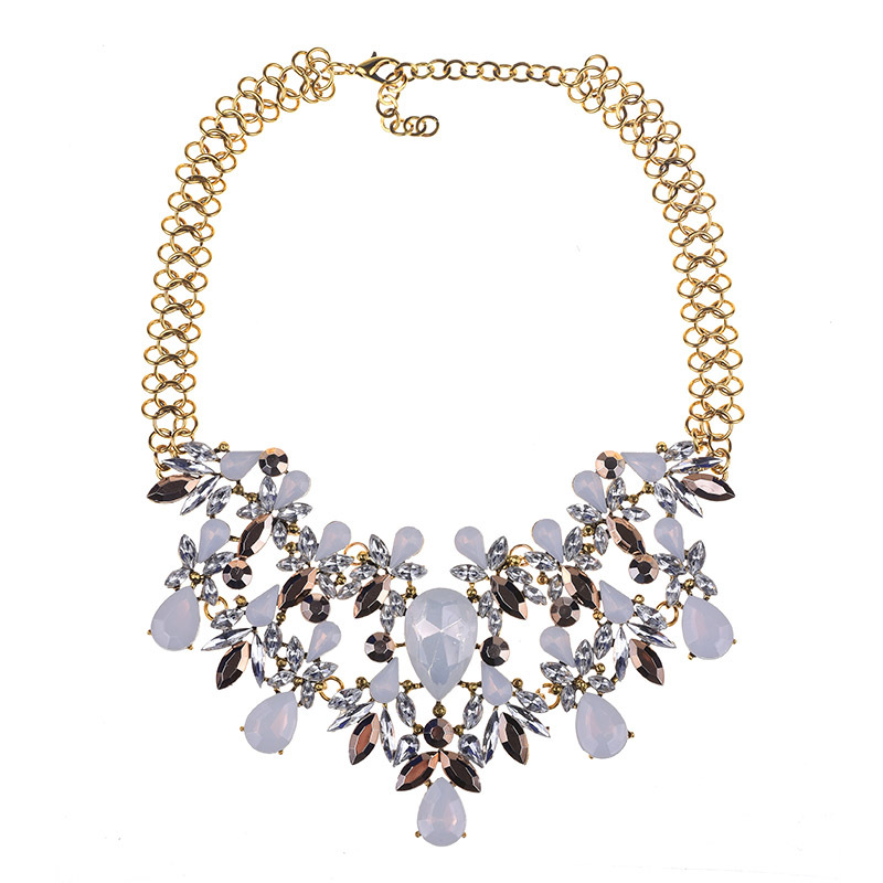 Les Gouttelettes D'Eau Glamour Brillant Cristal Alliage Collier De Gros display picture 4