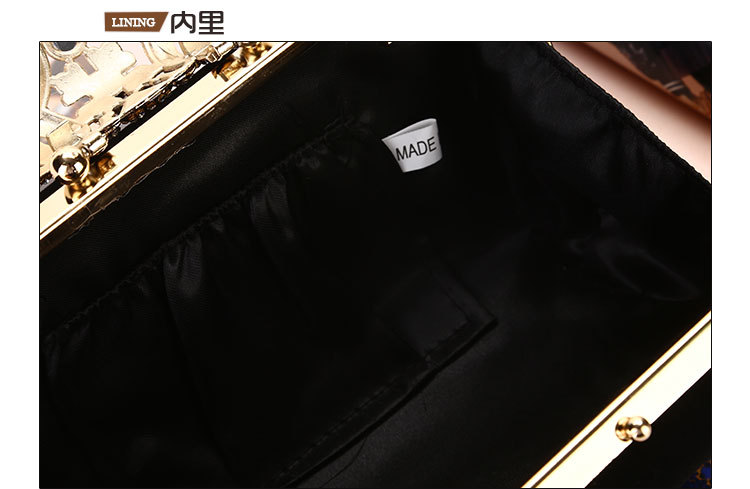 225g Weight Polyester Lining Material Buckle Closure Type Single Shoulder Strap Strap Type Evening Bag Bags Type Solid Color Pattern Fashion Style Royal Blue, Red, Wine Red, Black Color Small Size Retro Crown Diamond Diamond-studded Suede Evening Bag 4
