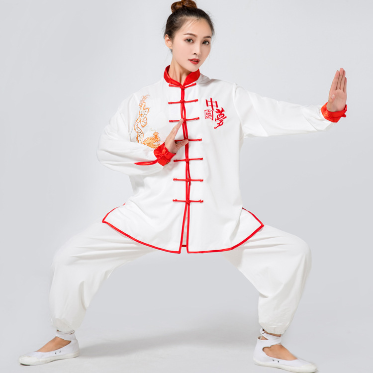 Henan Pretty Tai Chi clothes Chinese style Four sides bomb A martial art perform Morning service Long sleeve Customized