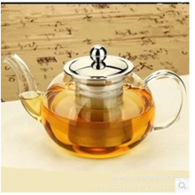 可直火加热玻璃茶壶茶具苹果茶壶花不锈钢过滤内胆钢漏耐高温