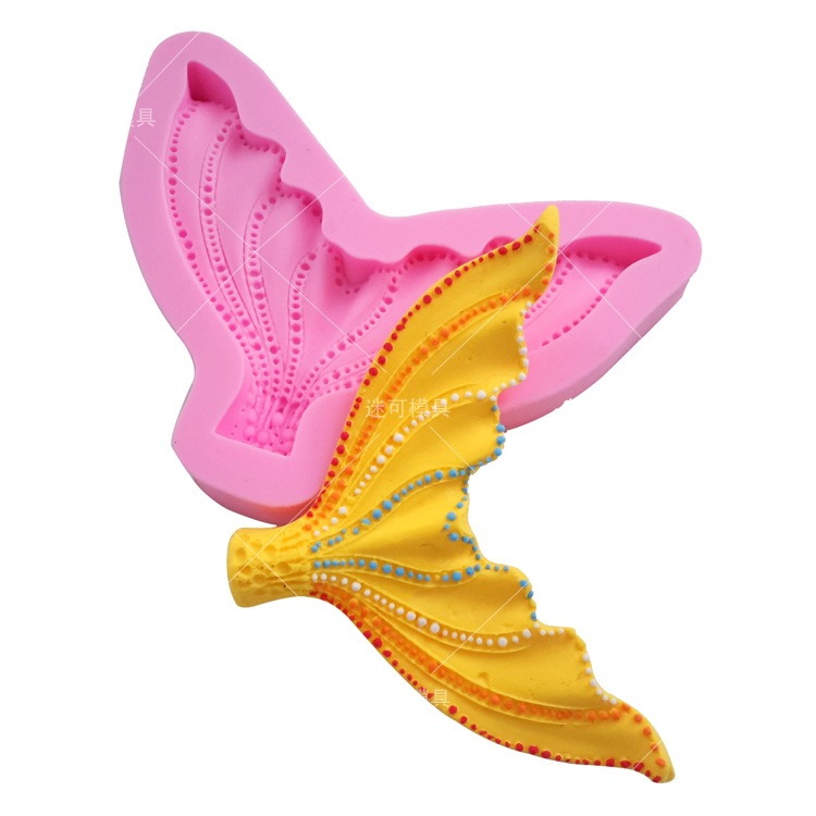 Fondant sirena cola de pescado cola silicona molde fondant herramienta para hornear pastel chocolate Decoración