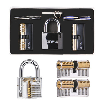 factory TaoBao Explosive money transparent Lock cylinder Three-piece Suite Gift box packaging Practice lock sheath New locksmith