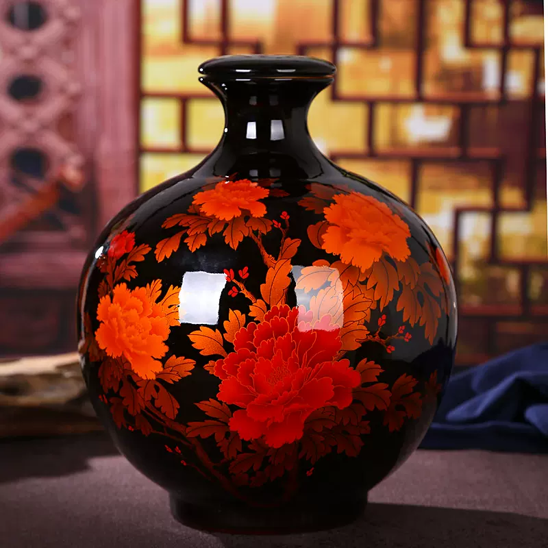 景德镇陶瓷水晶釉10斤酒瓶酒坛子平盖白 酒瓶 酒壶 空瓶 厂家直销