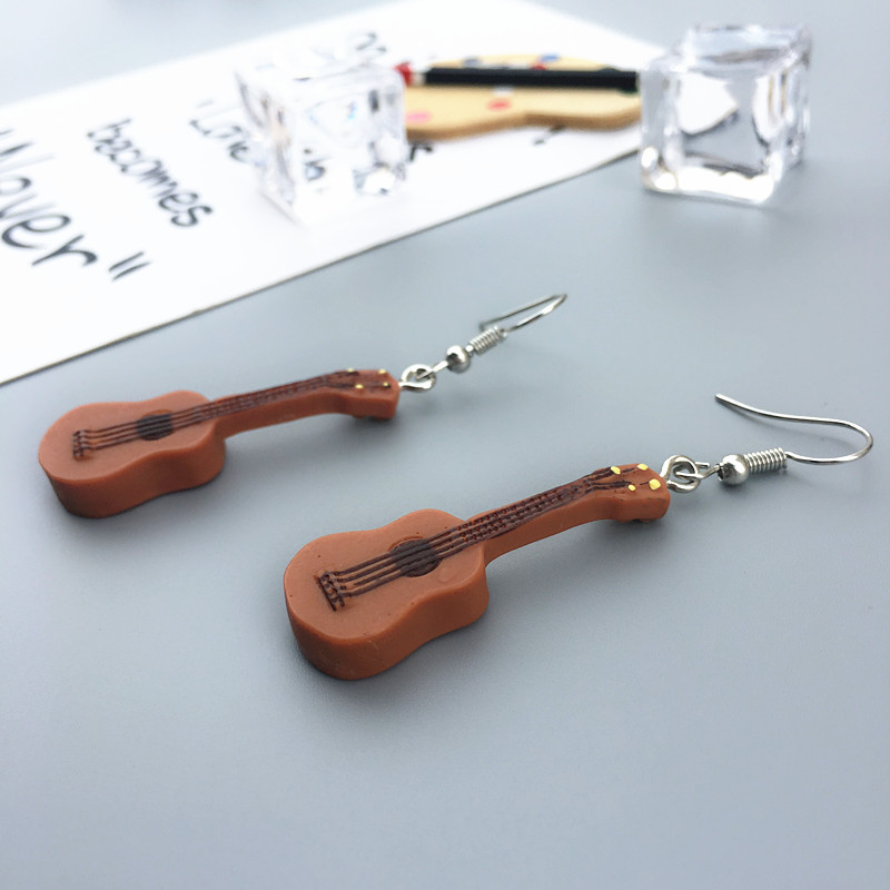 Punk Small Guitar Musical Instrument Drop Earrings Wholesale display picture 5