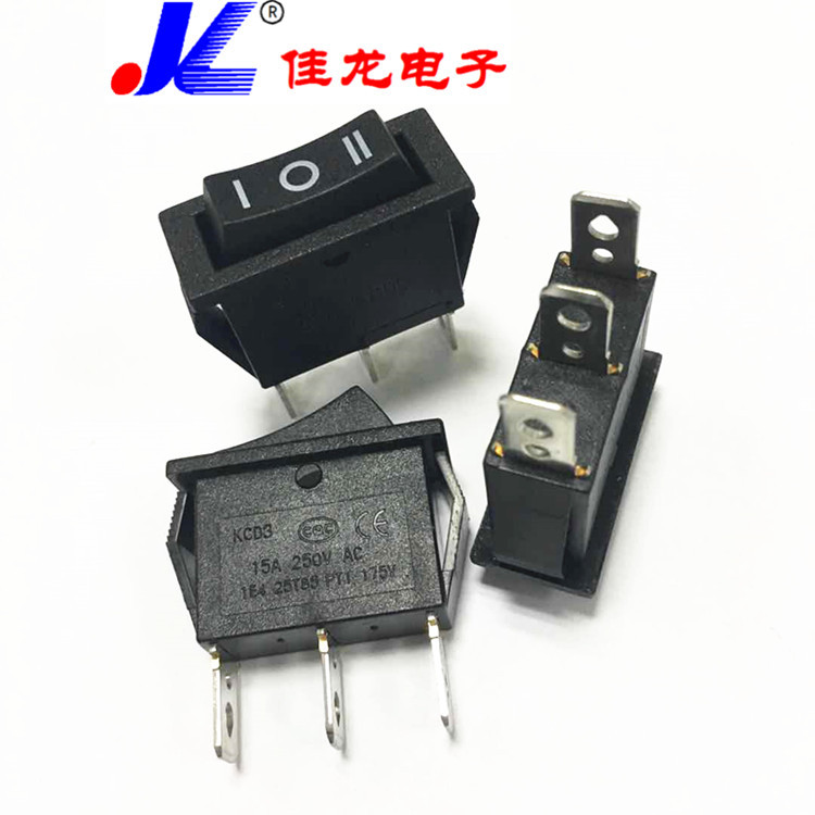 浙江佳龙电子有限公司 JL 船型开关KCD3-103C-T 三档船型开关